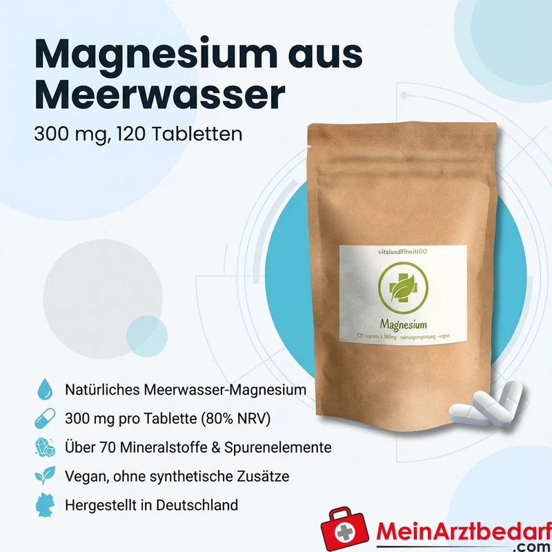 Magnesium Tabletten aus Meerwasser (Aquamin) 300 mg 120 Stück