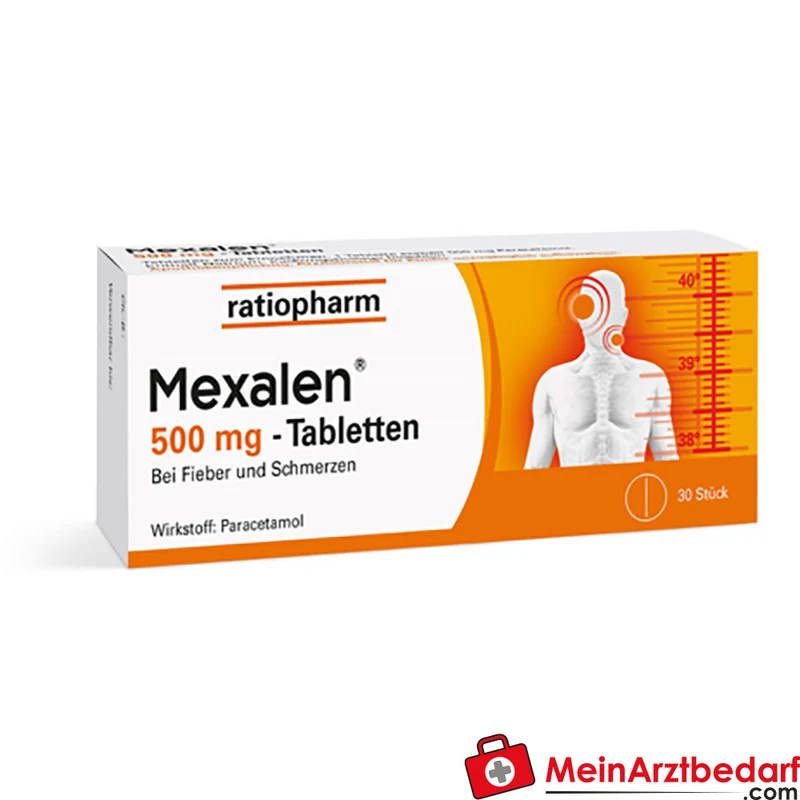 ratiopharm Mexalen 500 mg Tabletten, Paracetamol, 30 Stück