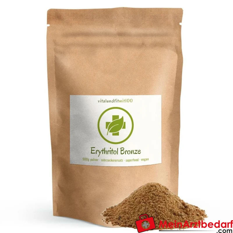 Erythritol Bronze Rohrzuckerersatz Pulver 500 g, kalorienfrei, vegan