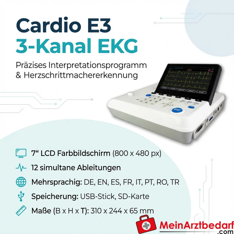 medical ECONET Cardio E3, 3-Kanal-EKG