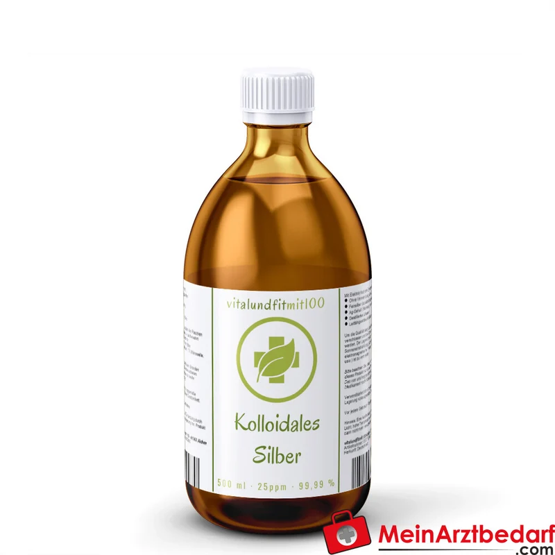 Kolloidales Silber 25 ppm Silberwasser 500 ml 99,99% Feinsilber