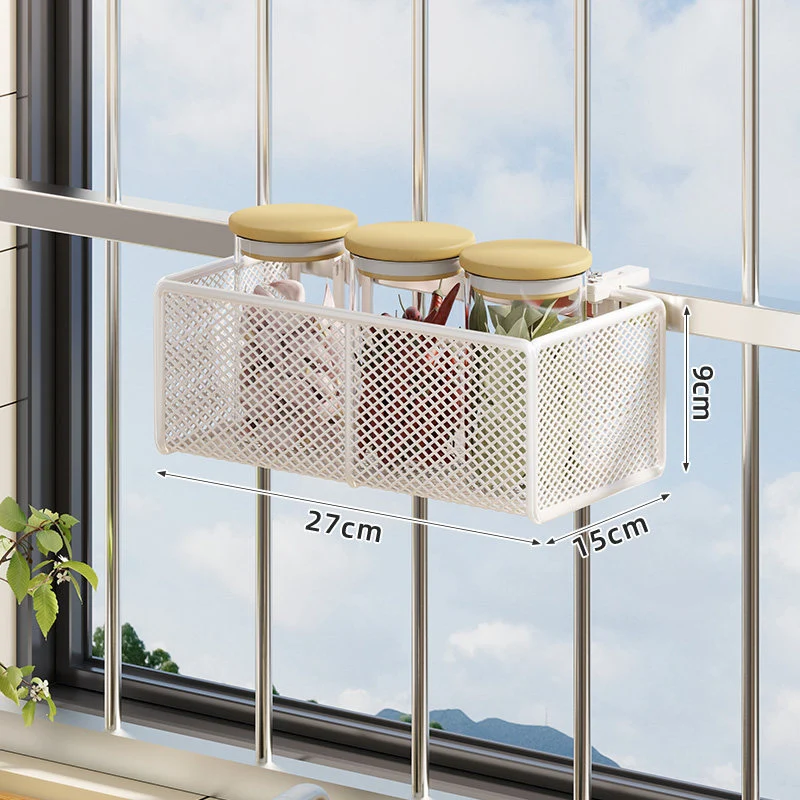 Fenster-Montierter Netz-Gewürzregal und Bar Hängeleiste Organizer