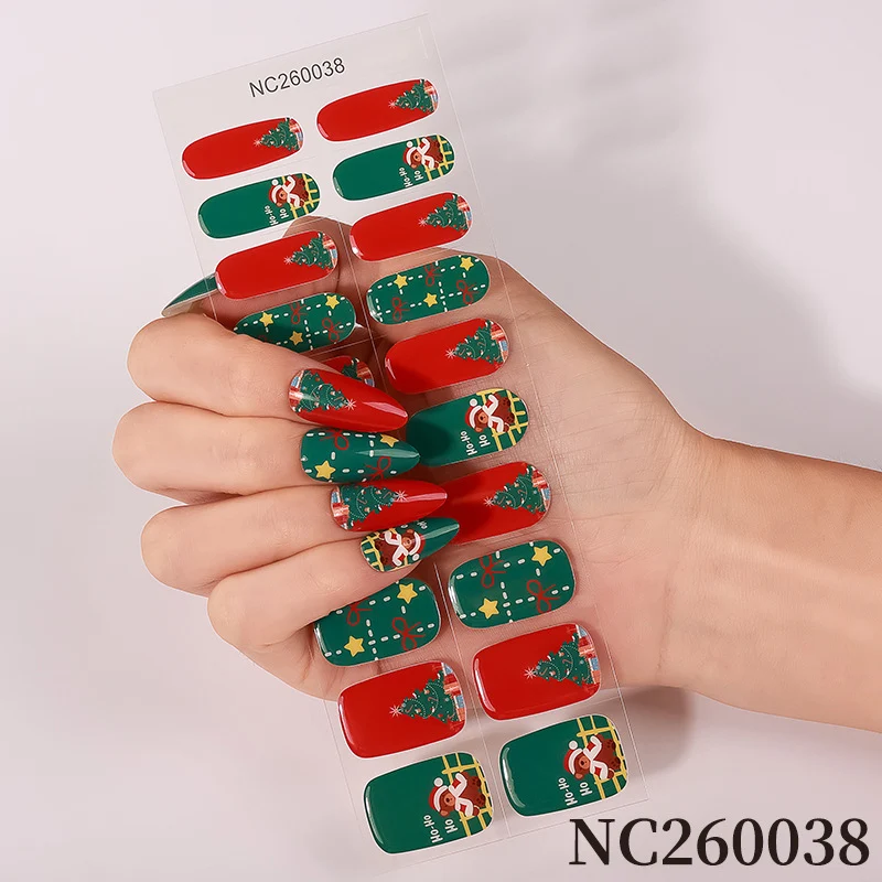 Festliche Feiertags-Nagelkunst-Wraps