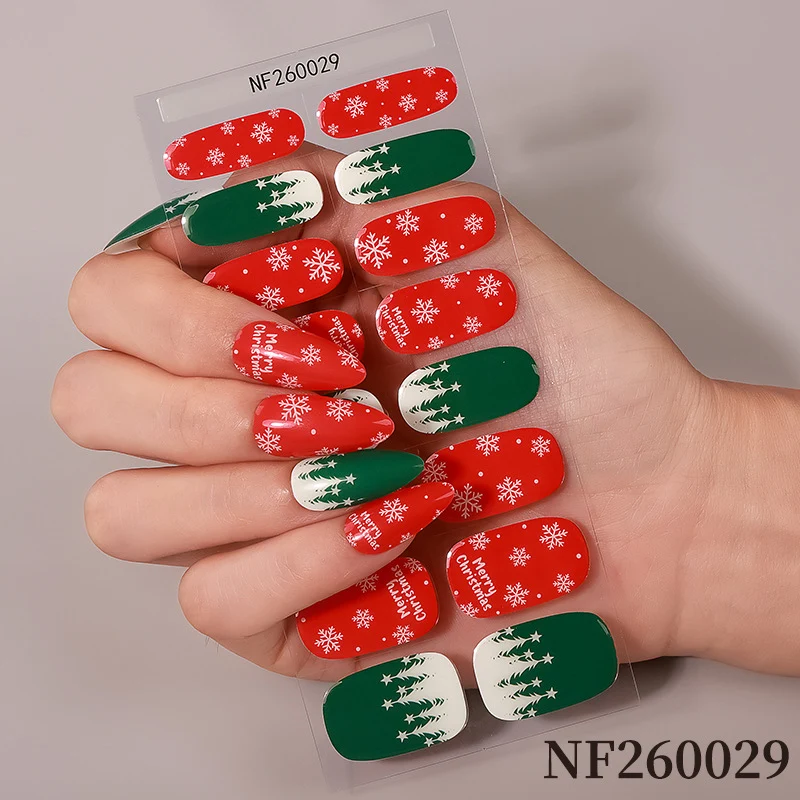Festliche Weihnachts-Nagelkunst-Wickel