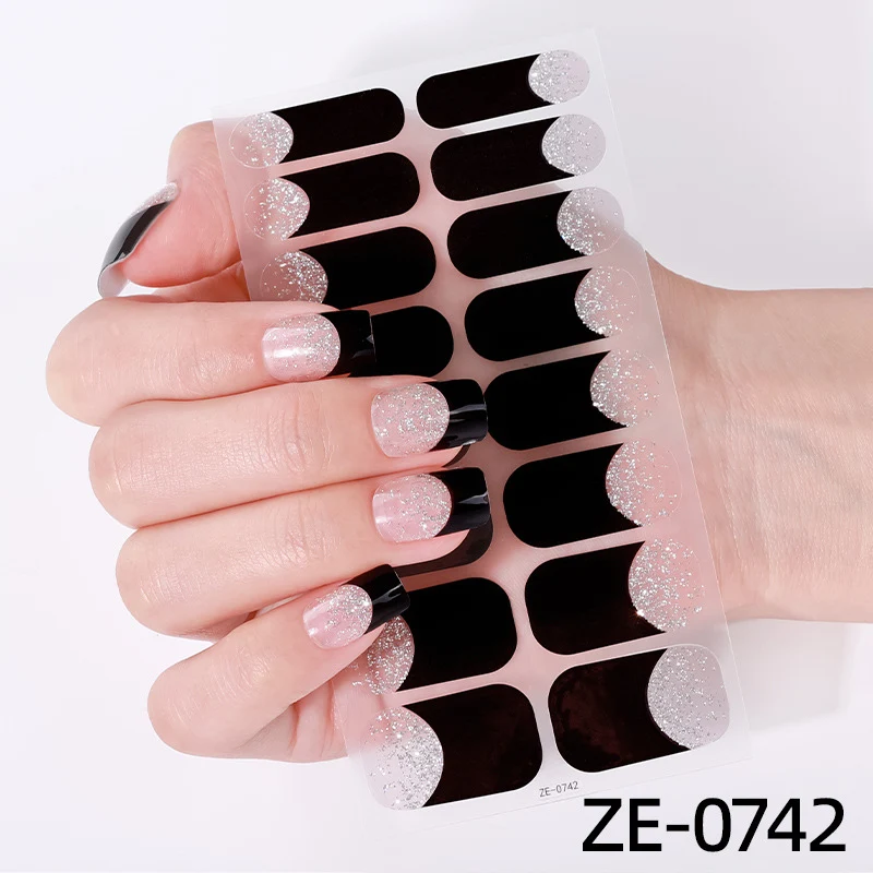 Elegante Glitter Akzent Nagel Wraps