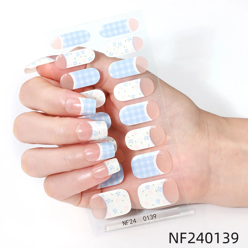 Elegante French Tip Nagelaufkleber