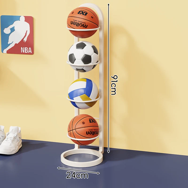 Mehrstufiges vertikales Sportballlagerregal mit Wandmontageoption