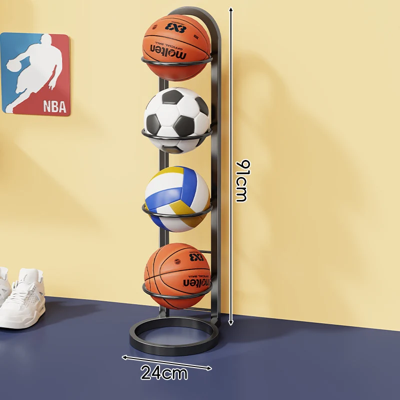 Mehrstufiges vertikales Sportballlagerregal mit Wandmontageoption