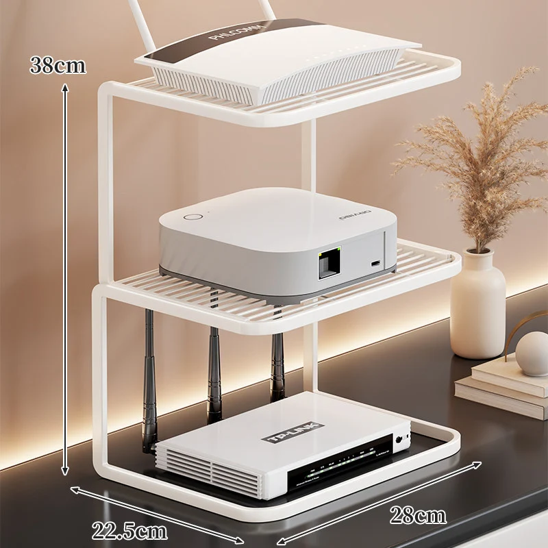 Belüfteter Desktop-Router- und Modemständer-Organizer