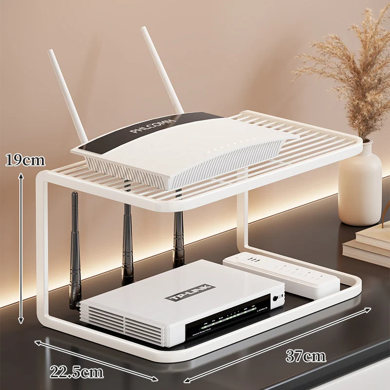 Belüfteter Desktop-Router- und Modemständer-Organizer