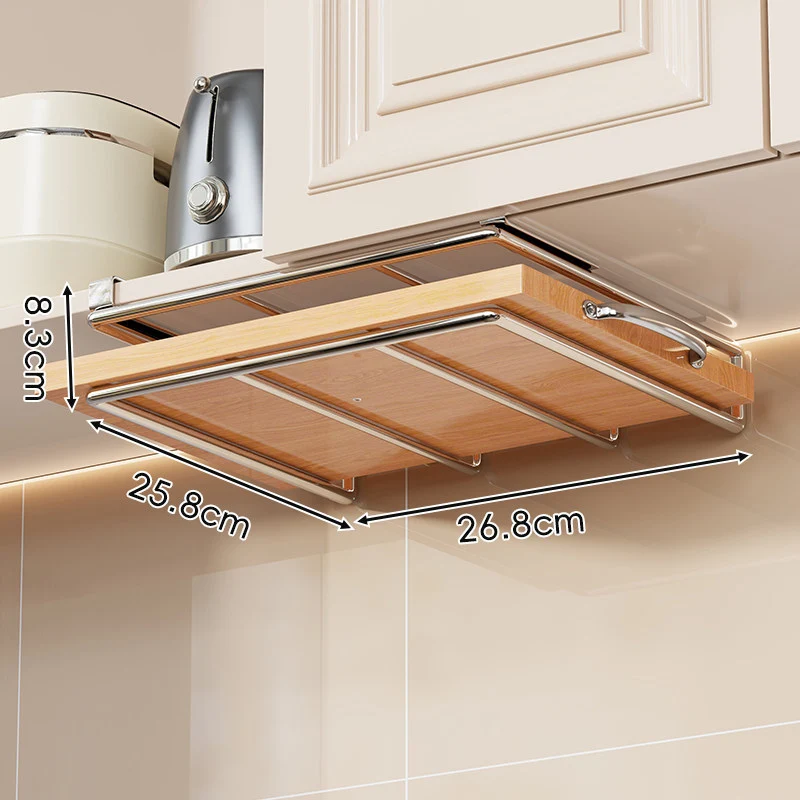 Unter-Küchenschrank Bambusregal mit Multi-Haken Becher, Deckel und Utensilien Organizer
