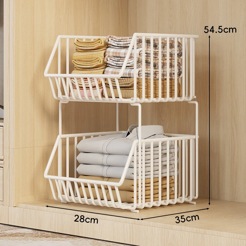 Drei-Tier Stapelbarer Draht Kleiderschrank Korb Organizer