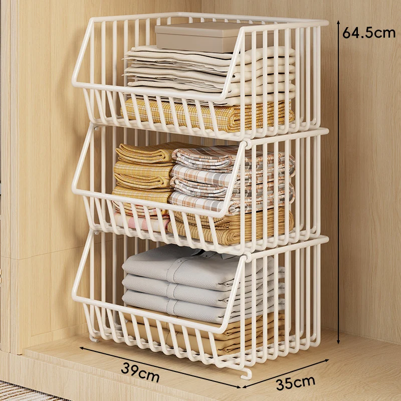 Drei-Tier Stapelbarer Draht Kleiderschrank Korb Organizer