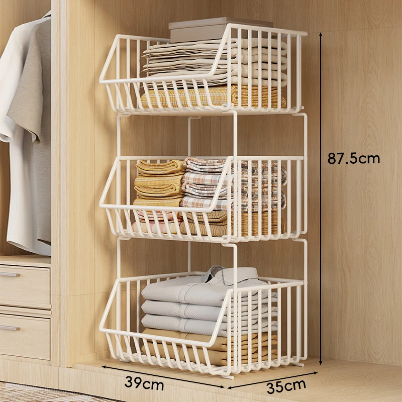 Drei-Tier Stapelbarer Draht Kleiderschrank Korb Organizer