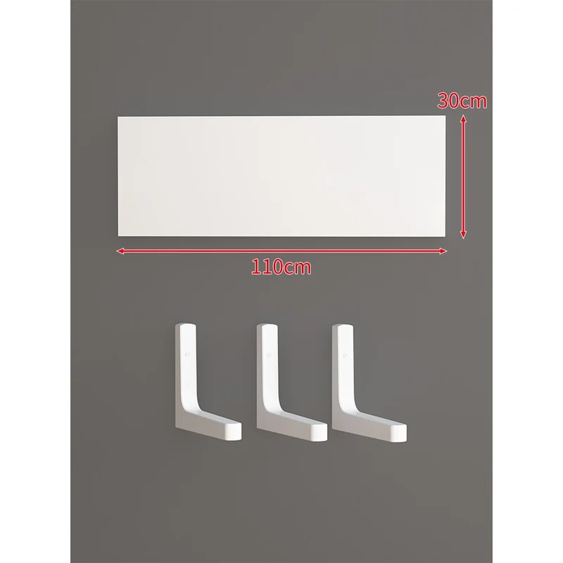 Langes schmales schwebendes Wandregal-Set mit verdeckten Schwerlastwinkeln