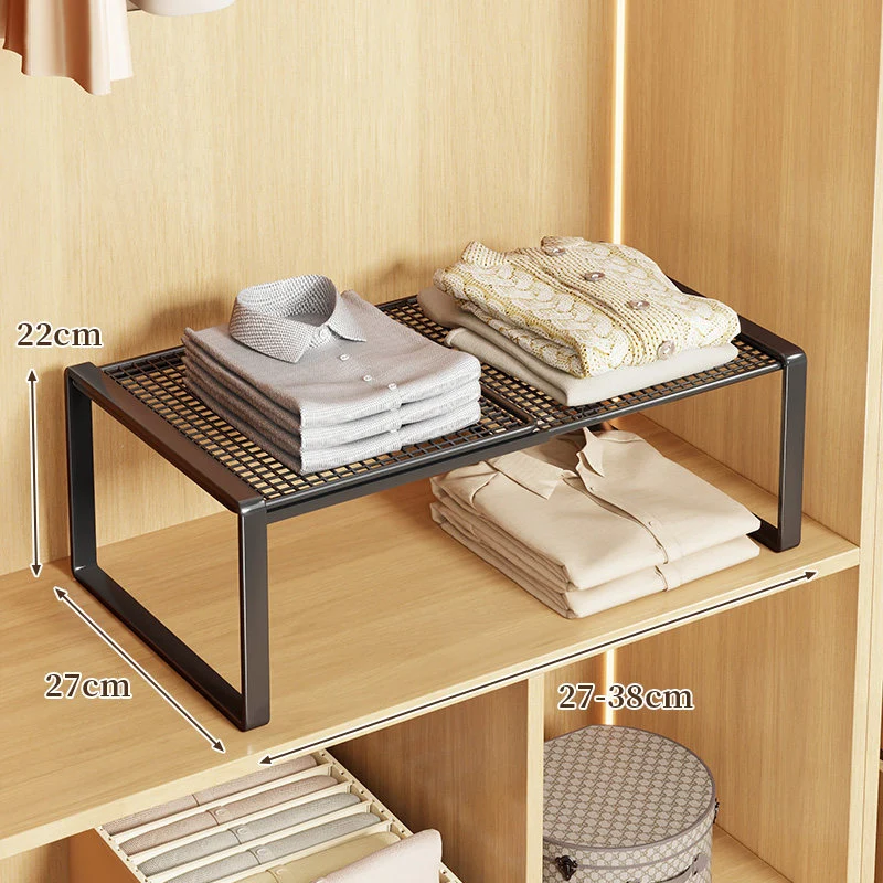Verstellbarer Metall Kleiderschrank Regal Hebeorganisator