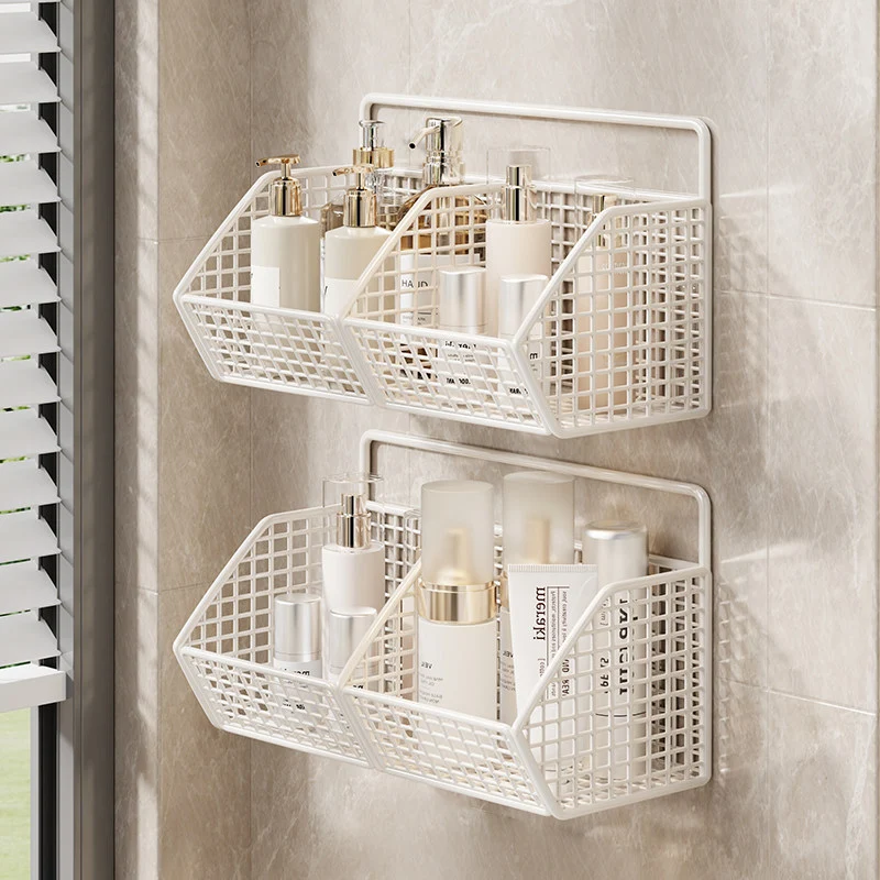 Wandmontierter Dual-Tier Gitter-Mesh Badezimmer Duschcaddy mit abtropfbaren Körben
