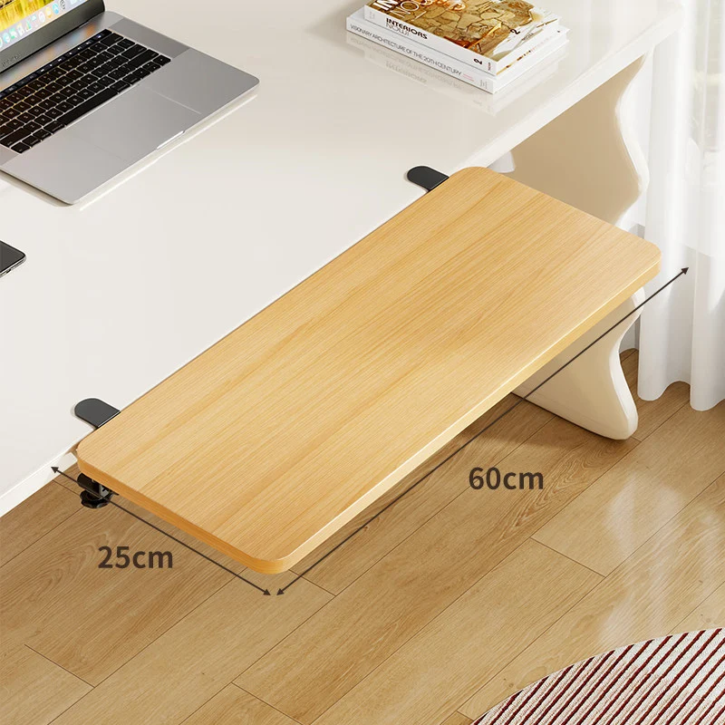 Unter-Desk Bambus Ausziehbare Arbeitsfläche Clamp-Montierte Tastatur- & Mausplattform