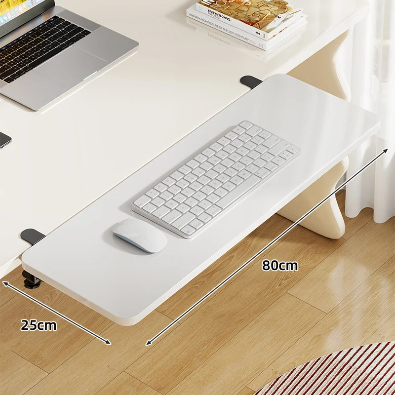 Unter-Desk Bambus Ausziehbare Arbeitsfläche Clamp-Montierte Tastatur- & Mausplattform