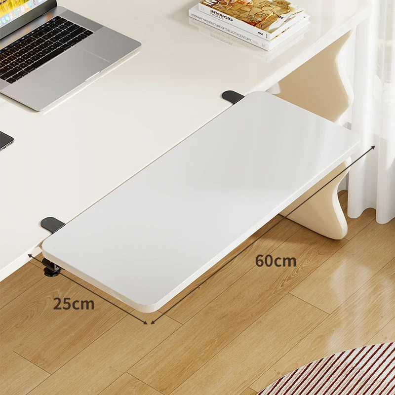 Unter-Desk Bambus Ausziehbare Arbeitsfläche Clamp-Montierte Tastatur- & Mausplattform