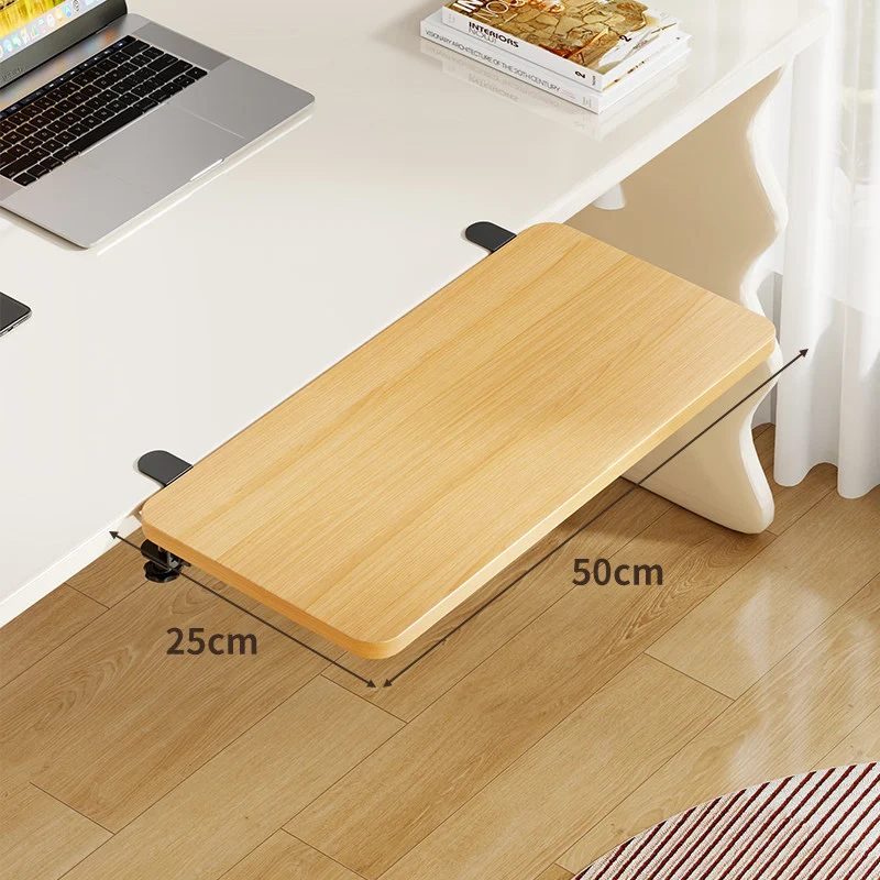 Unter-Desk Bambus Ausziehbare Arbeitsfläche Clamp-Montierte Tastatur- & Mausplattform