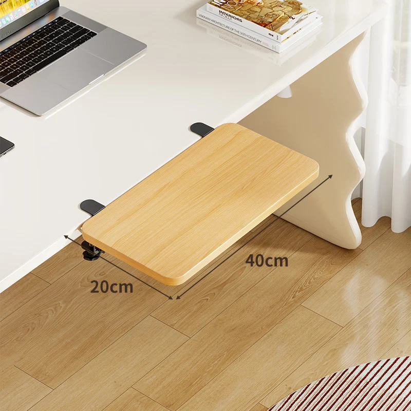 Unter-Desk Bambus Ausziehbare Arbeitsfläche Clamp-Montierte Tastatur- & Mausplattform