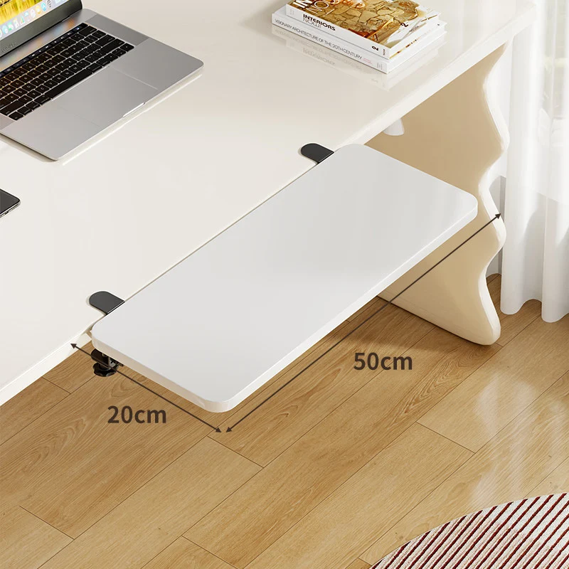 Unter-Desk Bambus Ausziehbare Arbeitsfläche Clamp-Montierte Tastatur- & Mausplattform