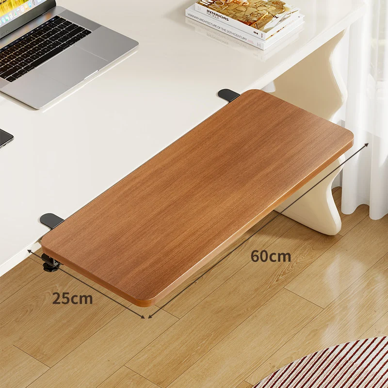 Unter-Desk Bambus Ausziehbare Arbeitsfläche Clamp-Montierte Tastatur- & Mausplattform