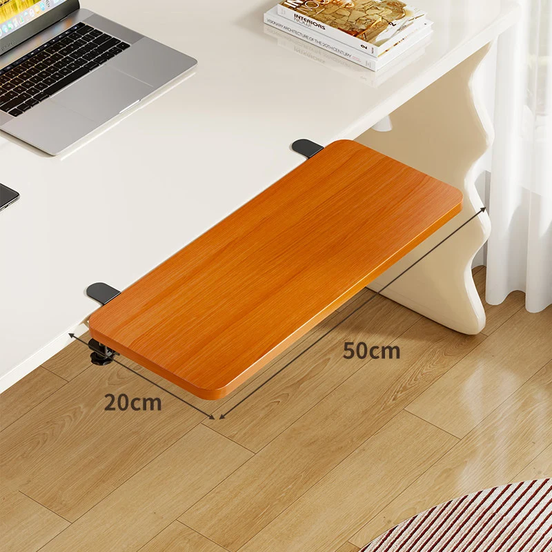 Unter-Desk Bambus Ausziehbare Arbeitsfläche Clamp-Montierte Tastatur- & Mausplattform