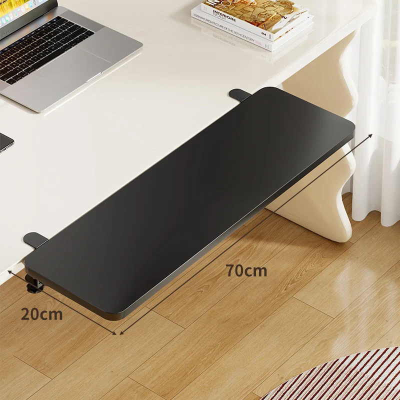 Unter-Desk Bambus Ausziehbare Arbeitsfläche Clamp-Montierte Tastatur- & Mausplattform