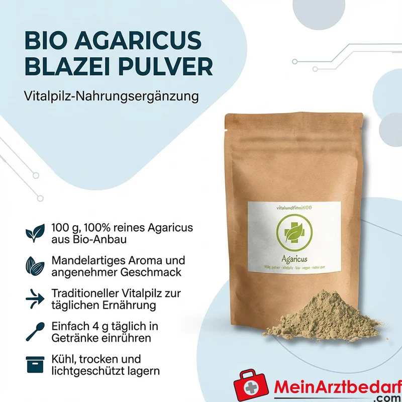 Agaricus blazei Pulver 100 g, Vitalpilz Nahrungsergänzung ()