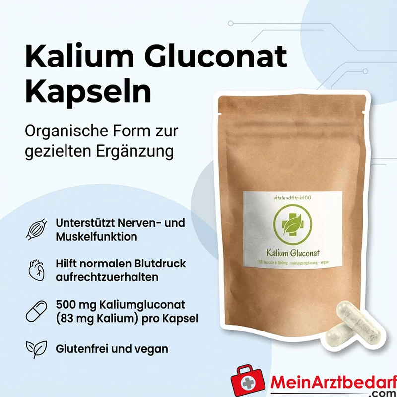 Kaliumgluconat 500 mg (83 mg Kalium) Kapseln 180 Stück