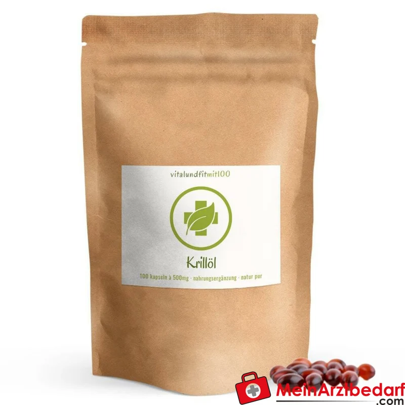 Krillöl 500 mg Softgelkapseln 100 Stück (Omega-3 DHA/EPA, Astaxanthin)
