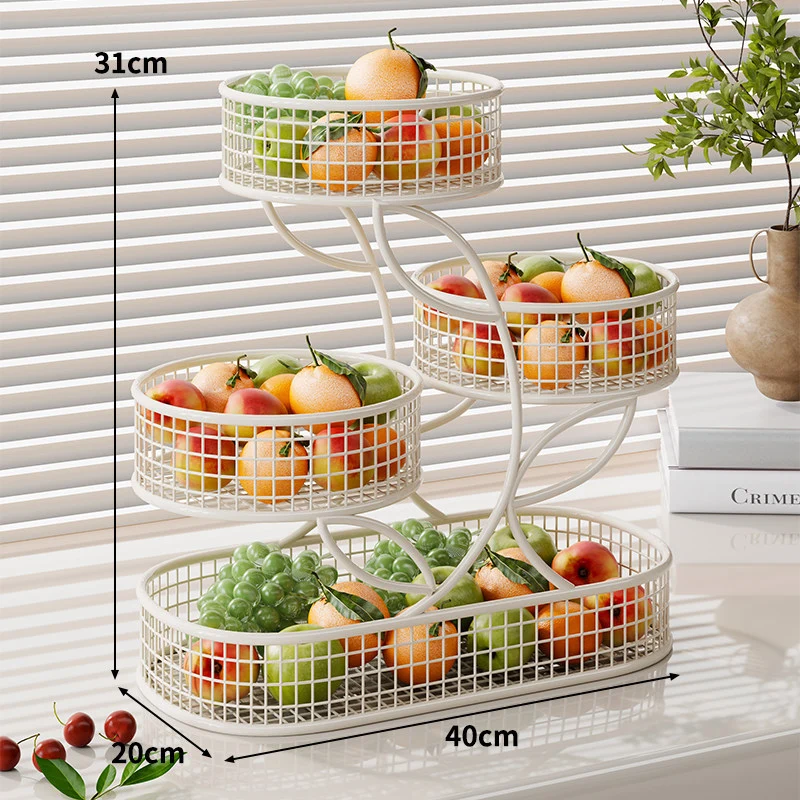 Gestufter Drahtgitter-Theken-Obst- und Snack-Organizer mit Tissuehalter