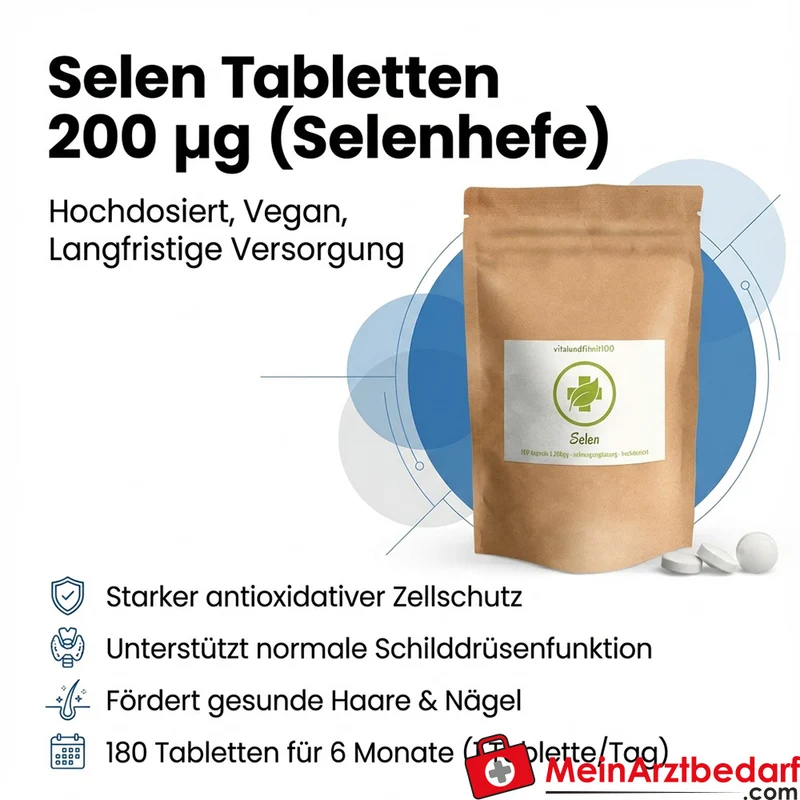 Selen Tabletten 200 µg (Selenhefe) 180 Stück vegan