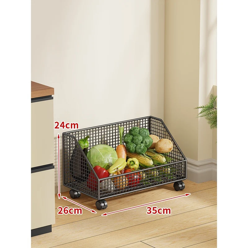 Zwei-Stufiges Mesh-Rollwagen Küche Obstlagerwagen