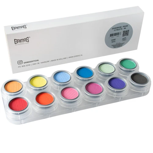 Grimas Rouge-/Lidschattenpalette RA mit 12 Farben