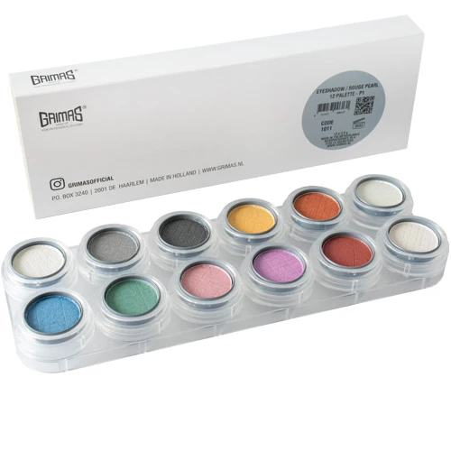 Grimas Lidschattenpalette Pearl P1 mit 12 Farben