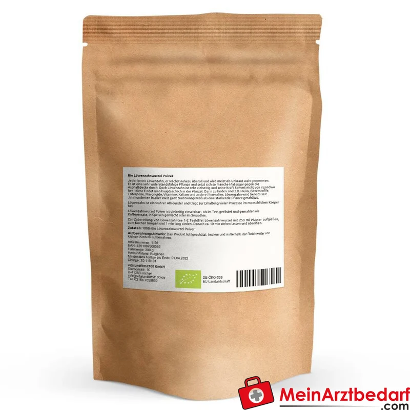 Löwenzahnwurzel Pulver 300 g Tee- und Smoothie-Zutat