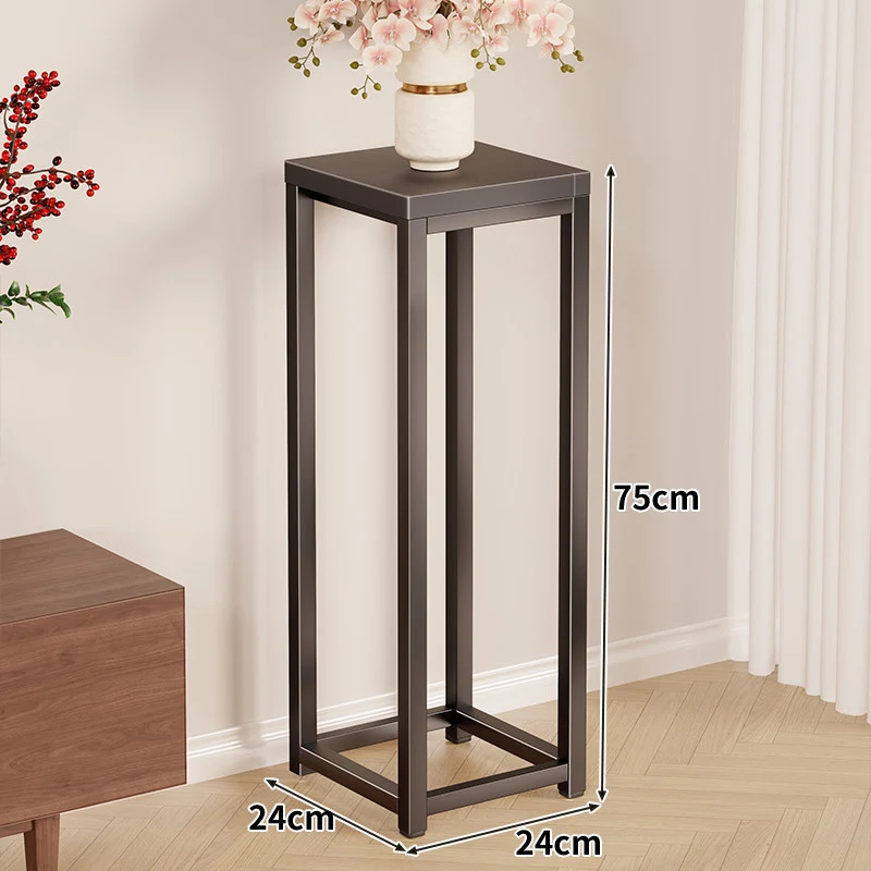 Hoher Metallpflanzenständer Pedestal mit quadratischer Oberseite Minimalistischer Rahmen