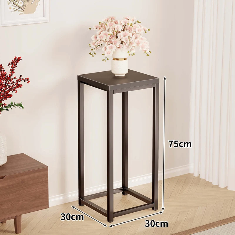Hoher Metallpflanzenständer Pedestal mit quadratischer Oberseite Minimalistischer Rahmen