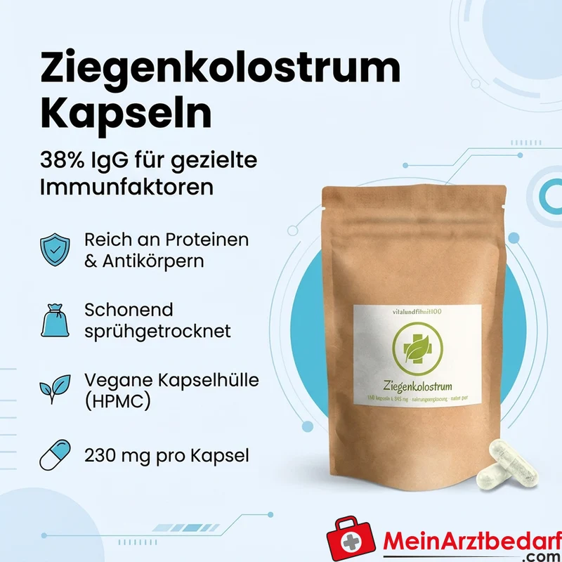 Ziegenkolostrum Kapseln 230 mg (38% IgG) Nahrungsergänzung