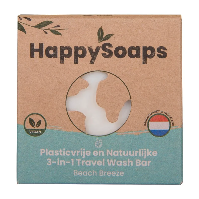 Happysoaps 3-In-1 Travel Wash Bar – Beach Breeze 40 gram