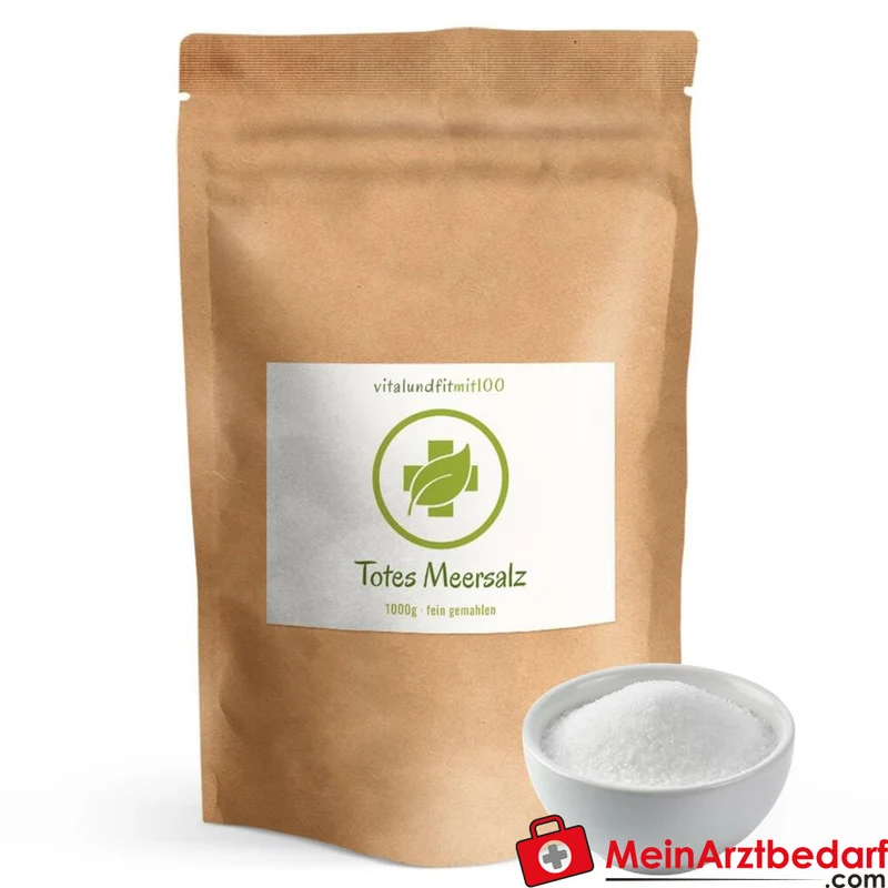 Totes Meer Salz fein gemahlen 1 kg natürliches Tafelsalz, reich an Mineralien, ohne Zusatzstoffe, vegan