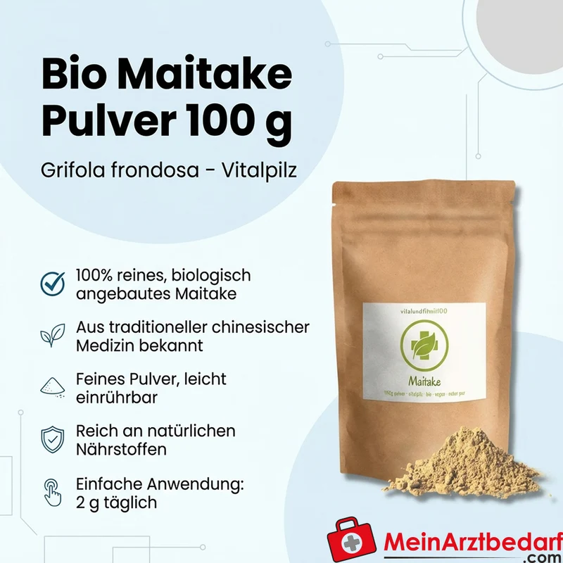 Maitake (Grifola frondosa) Pulver Vitalpilz Nahrungsergänzung 100 g