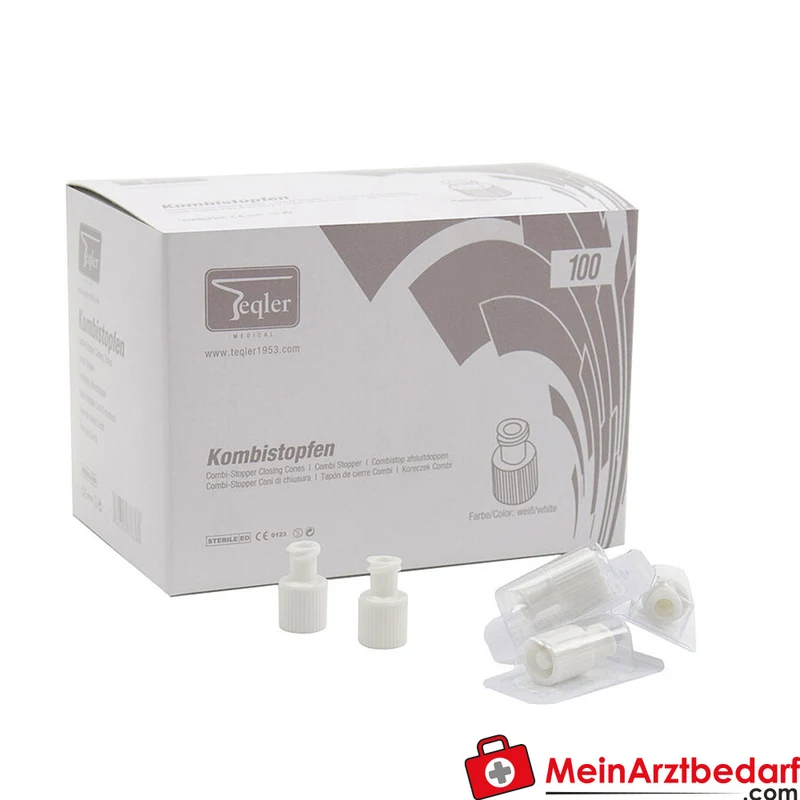 Teqler Kombi-Verschlussstopfen Luer/Luer-Lock einzeln steril verpackt 100 Stück