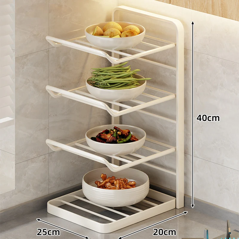 Multi-Tier Vertikaler Thekenregal für Schalen mit Tropfschale & Schrägboden-Design