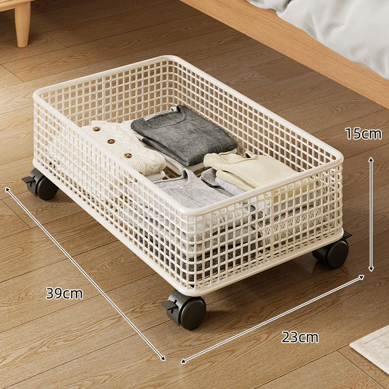 Niedrigprofil Rechteckiger Metallgitter Unter-Bett Aufbewahrungskorb Organizer
