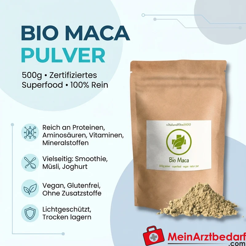 Maca Pulver (Lepidium meyenii) 500 g vegan, glutenfrei