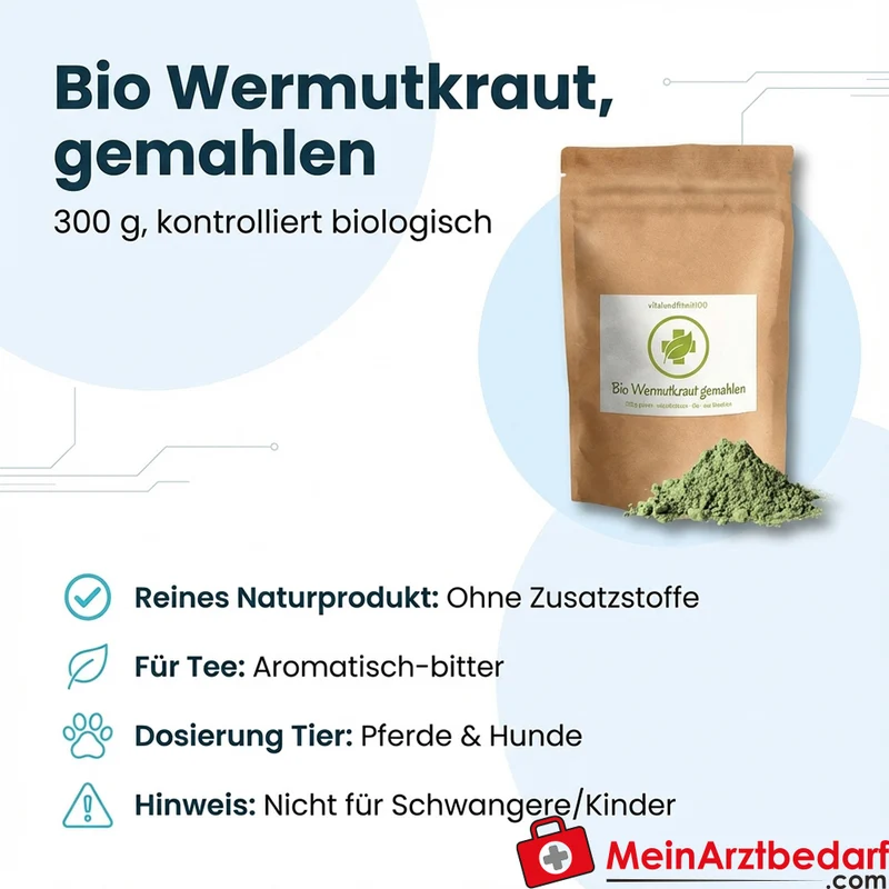 Wermutkraut (Artemisia absinthium) gemahlen 300 g